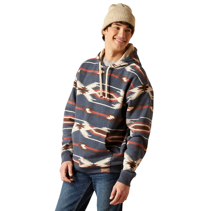 Ariat Men's Navy/Cream Aztec Hoodie