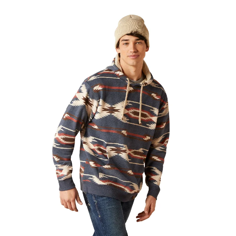 Ariat Men's Navy/Cream Aztec Hoodie