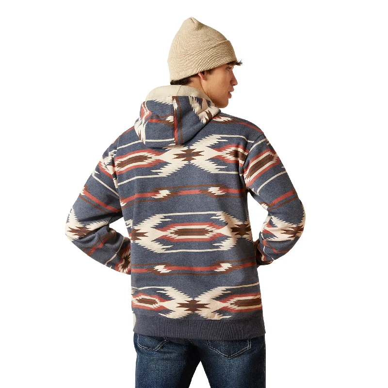 Ariat Men's Navy/Cream Aztec Hoodie