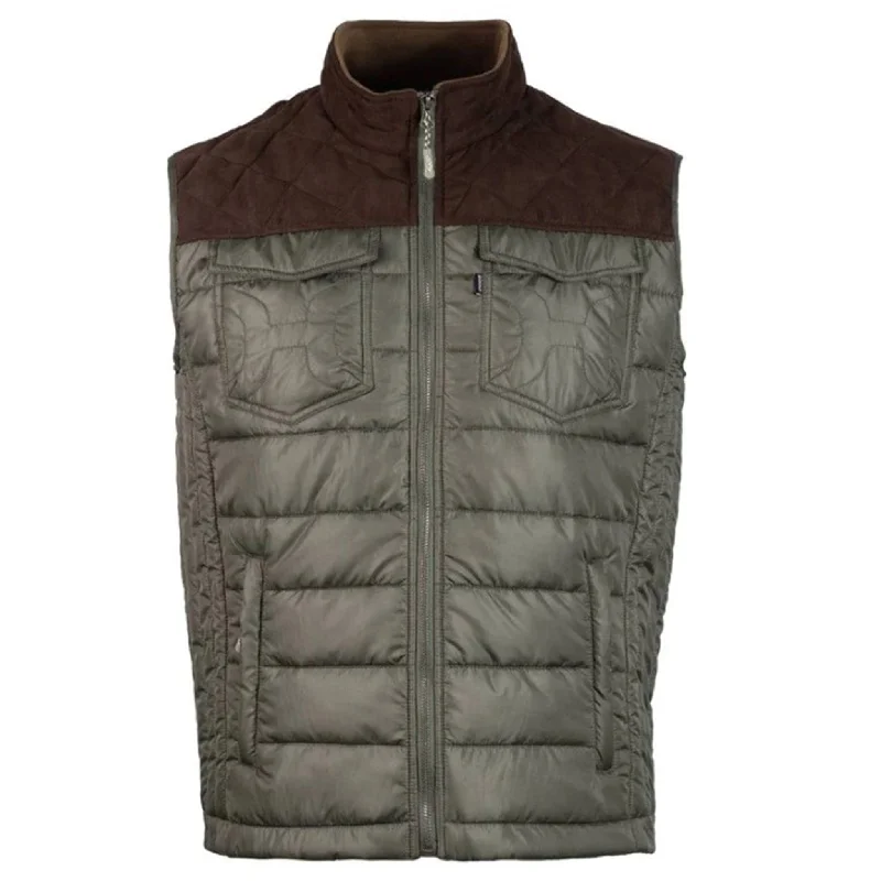 Hooey Men's Olive/Brown Packable Vest