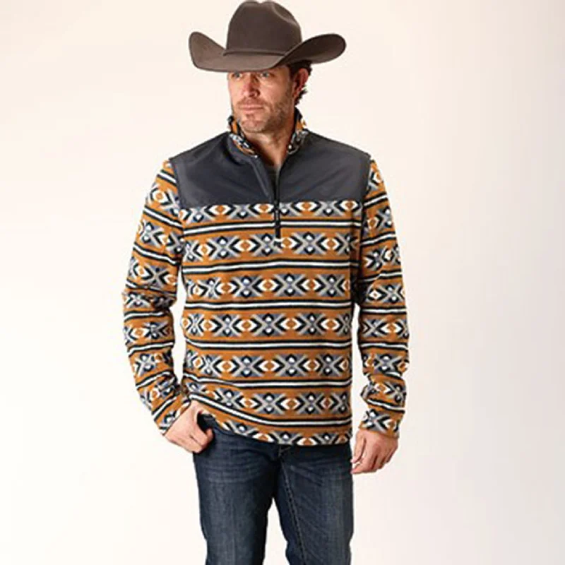 Roper Men's Orange Aztec Pullover