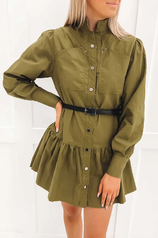 Priya Mini Dress Khaki