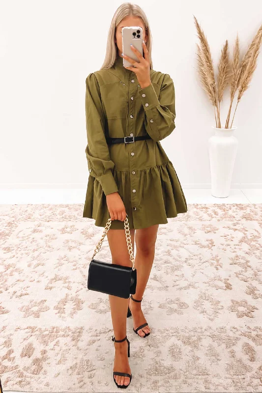 Priya Mini Dress Khaki