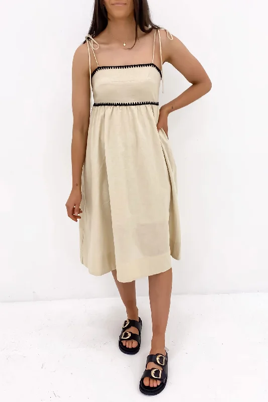 Rohan Midi Dress Beige