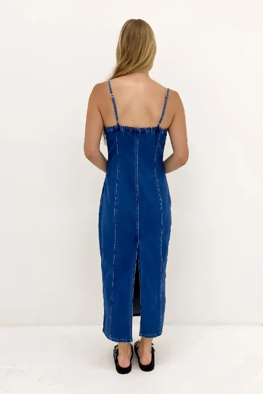 Romy Denim Midi Dress Indigo