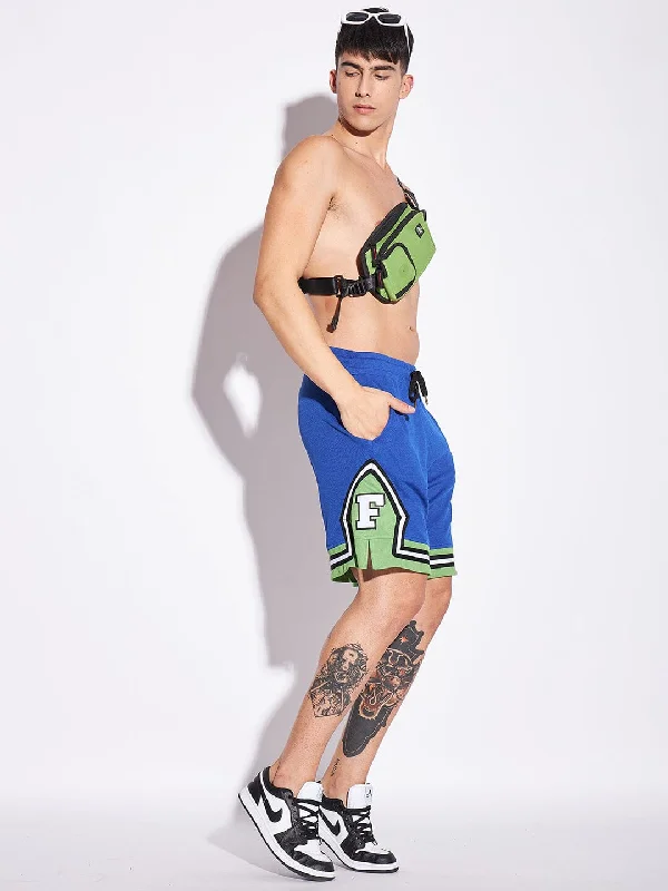 Royal Blue Patched Basketball Shorts