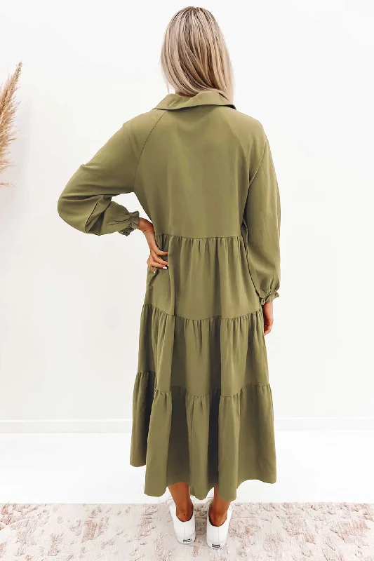 Sadey Midi Dress Khaki