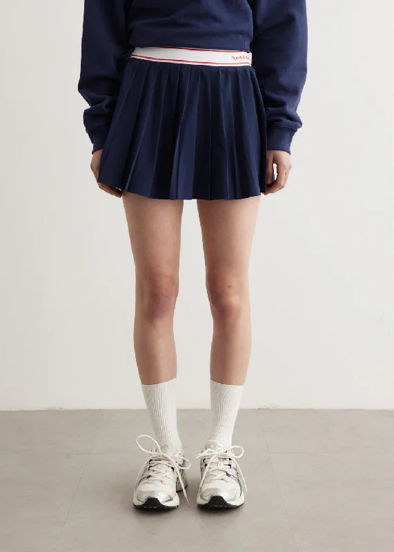 Serif Logo Pleated Skirt