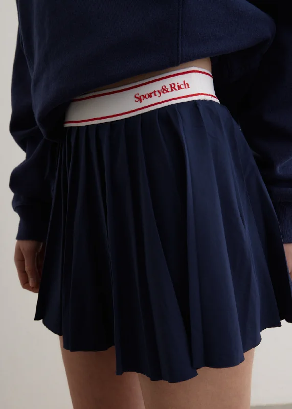 Serif Logo Pleated Skirt