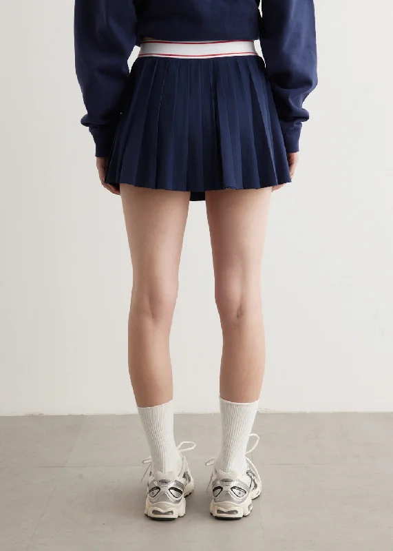 Serif Logo Pleated Skirt