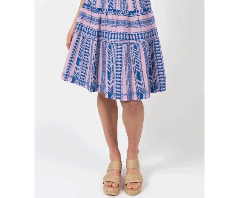 Tiered Woven Skirt In Lilac