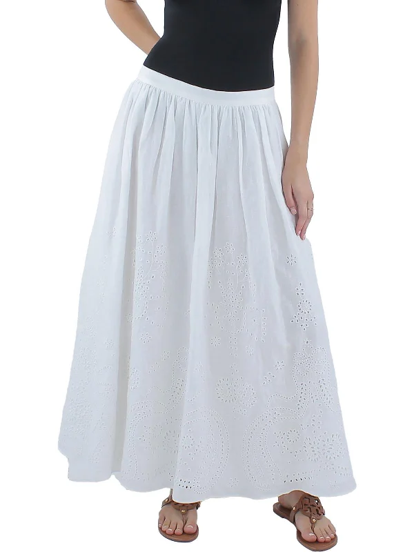 Womens Linen Long Maxi Skirt