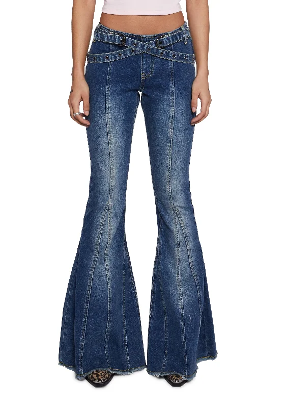 Beth Belted Flare Jeans