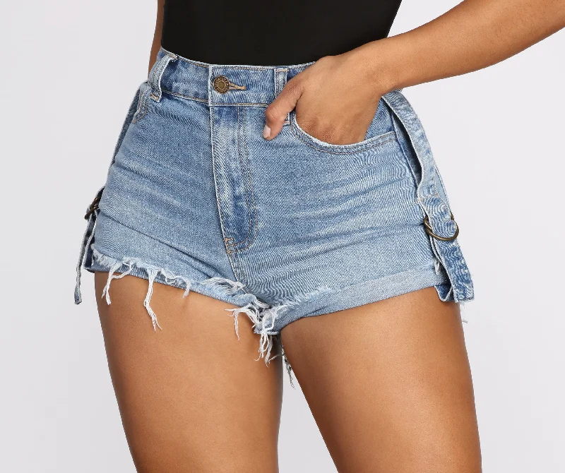 Buckle Up High Waist Shorts