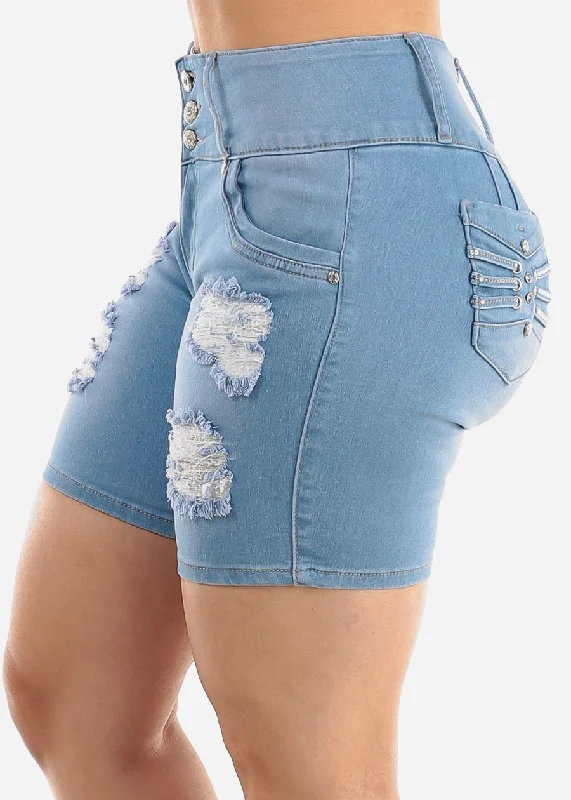 butt-lift-distressed-mid-thigh-light-denim-shorts-tb1955ltblu