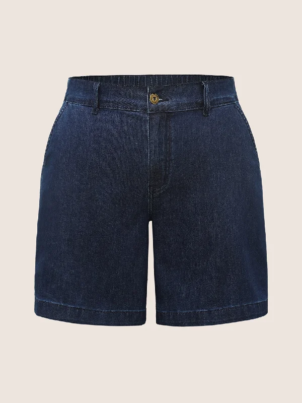 dark-wash-slanted-pocket-loose-denim-shorts