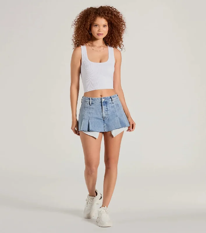 flirty-pick-mid-rise-pleated-denim-skort-066030391140