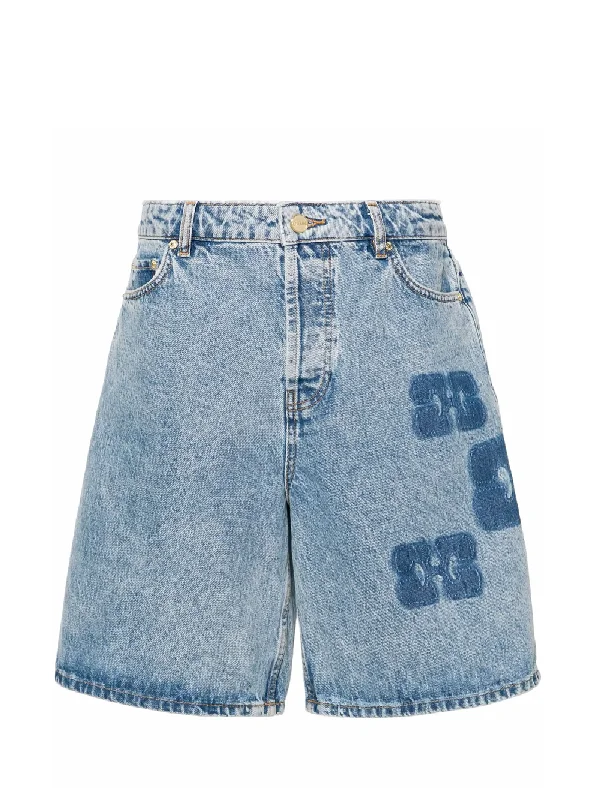 Patch Denim Shorts