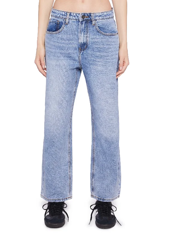 High Rise Straight Crop Denim Jeans