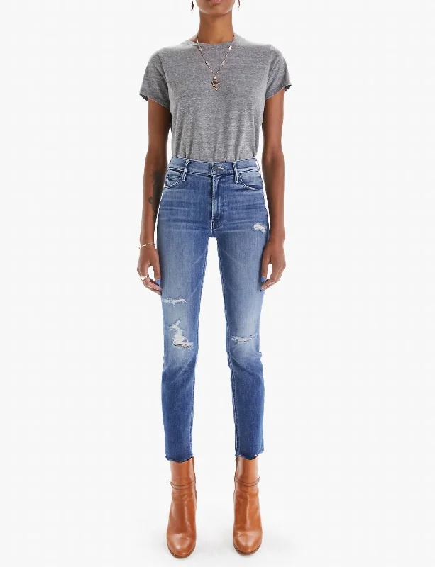 Mid Rise Dazzler Ankle Fray Jean In Weekend Warrior