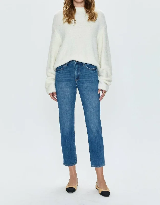 Monroe High Rise Cigarette Leg Crop Jeans In Amaya Wash