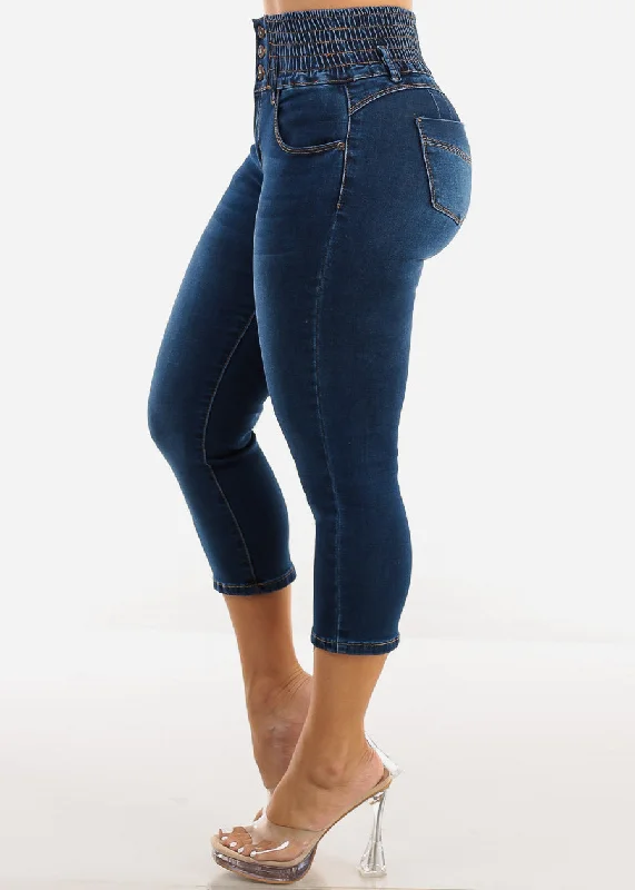 mx-jeans-stretchy-high-rise-spandex-waist-dark-denim-capris-gogo2732dkblu