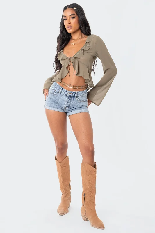 Rylin Low-Rise Denim Shorts