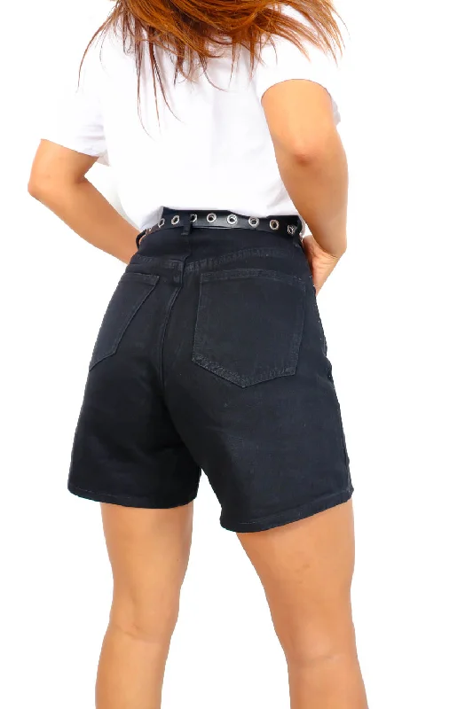 shes-a-diamante-black-high-waisted-diamante-denim-shorts