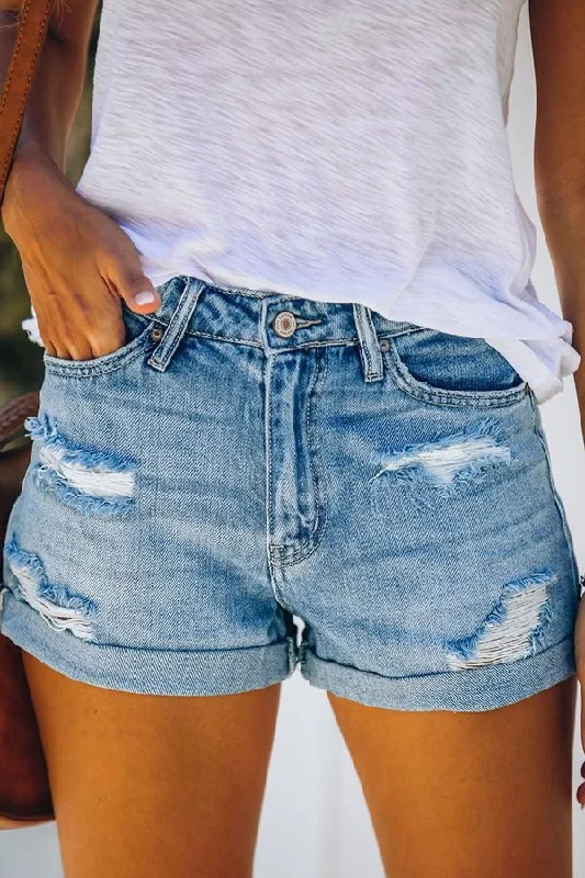 vintage-distressed-cuffed-denim-shorts