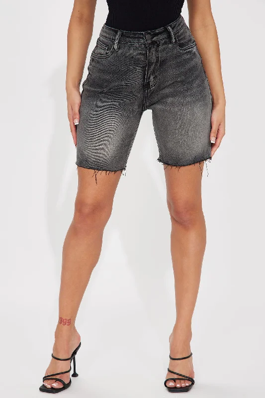 Weekender Stretch Denim Bermuda Shorts - Black Wash