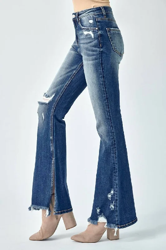 womens-flare-distressed-high-rise-slit-jeans-in-blue