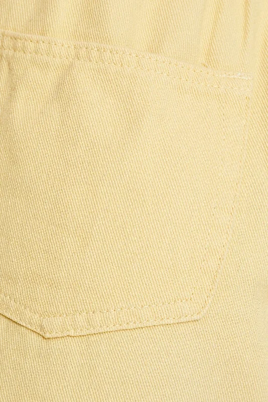 yellow-2-button-paperbag-color-denim-shorts-ds11375-80b